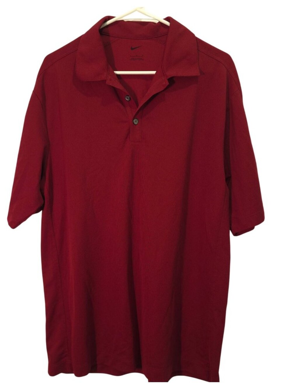 Nike Dri-Fit Red Polo Shirt Men's Large Golf Athletic Casual Top